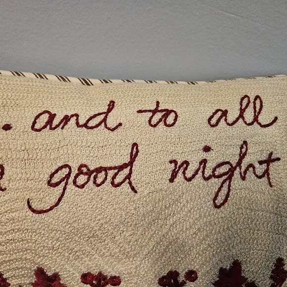 Pottery Barn '...and to all a good night' Lumbar Pillow, 9"x13" - Picture 2 of 5